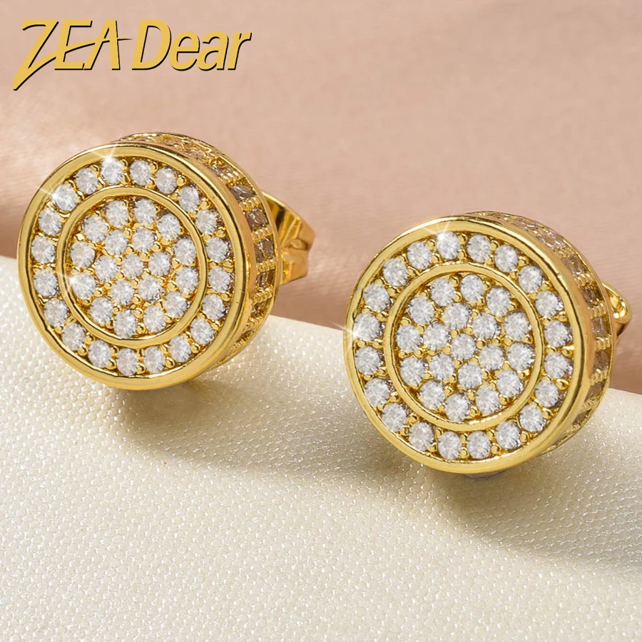 

ZEADear Wedding Jewelry Bling Stub Earrings Round Ornaments Women Light Luxury Elegant Earring Engagement