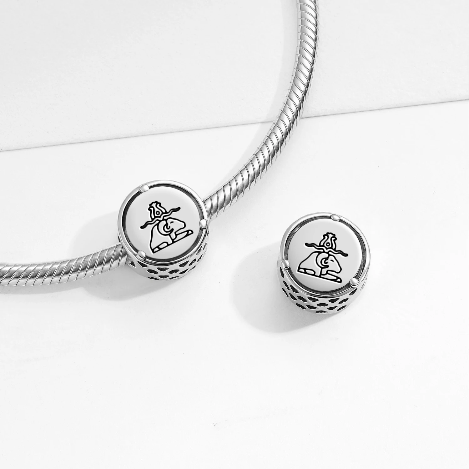 EgyptianKhnum925 Sterling Silver Symbol Charm Fit Original Bracelet Diy Jewelry Accessories Family Bead