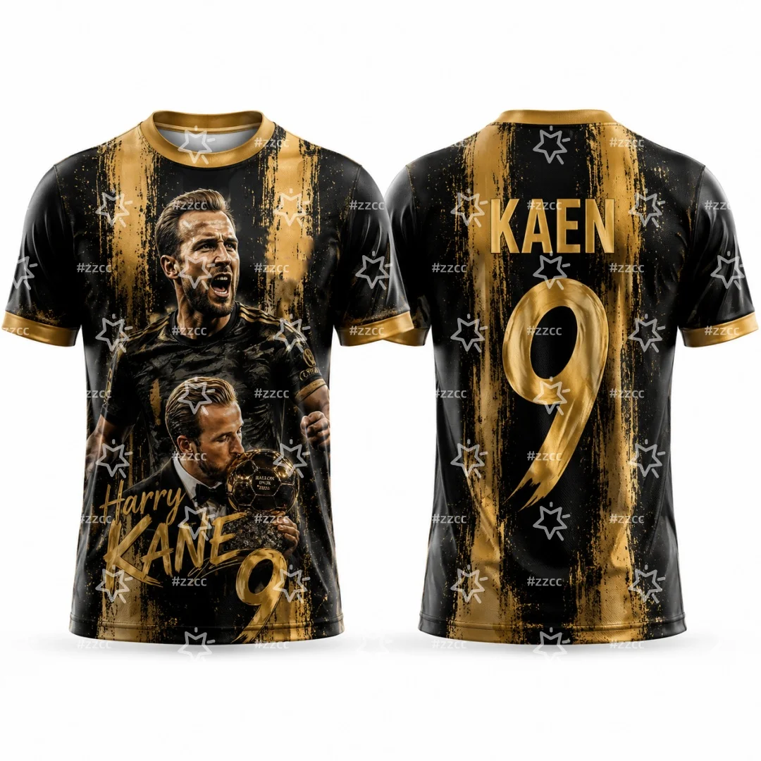 2026 Harry Kane Golden Ball Winner celebratory Football Jersey Summer Sports Leisure Men's T-Shirt Kid's Clothing Tee Y2k Woman