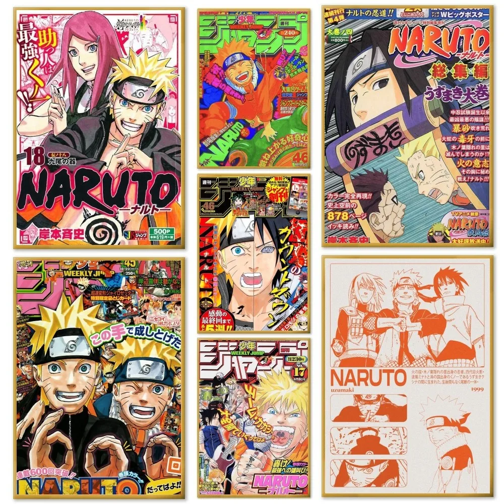 Póster de anime n-naruto-o japonés, arte autoadhesivo, pegatina de papel impermeable, decoración de pared de habitación, cafetería, Bar