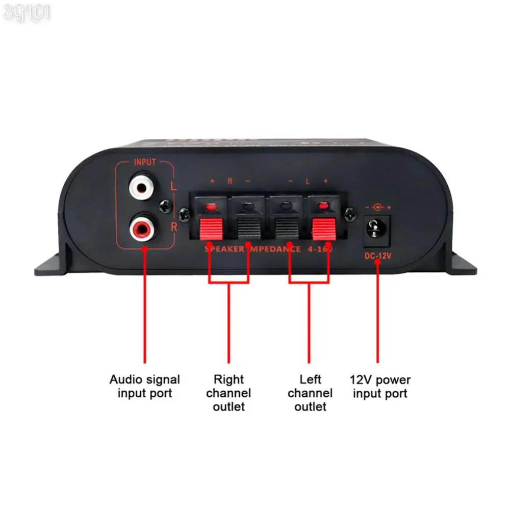 Мини аудиоусилитель AK170, аудиоусилитель с RCA входом, Hi-Fi стерео аудиоусилитель 20 Вт * 2, динамик, усилитель, двухканальный, со стандартным кольцом для автомобиля и дома