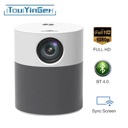 Touyinger T9 Native Full HD Portable Projector 1080P MINI Beamer Home Theater Video Movie(Android 9.0 WIFI Blutooth Keystone)