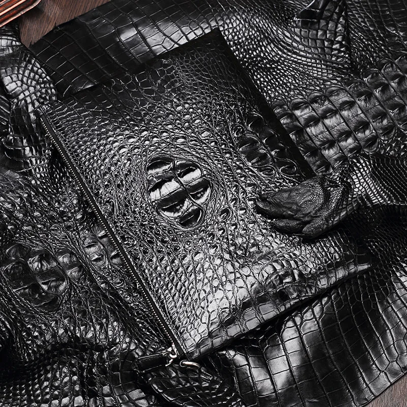 

New Business Large Capacity Genuine Leather Crocodile Bone Skin Envelope Bag Men's Wallet Men Handbag Men's Sac Wallet Paper Bag