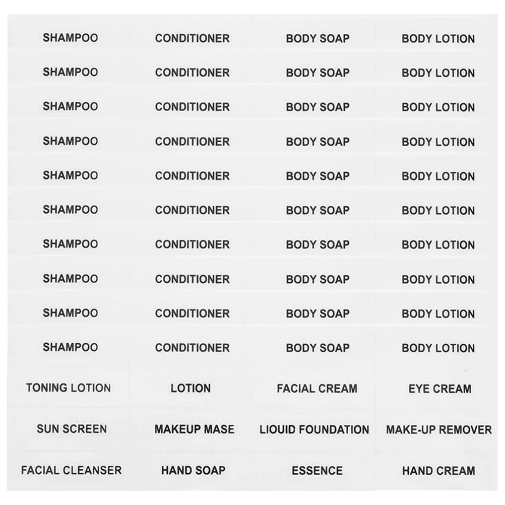 20 Sheets Stickers Cosmetics Containers Labels Bottle Sub Paper for Classification Shampoo Dispenser Bottles