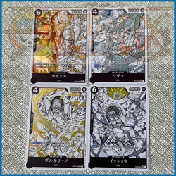 4PC/Set Anime One Piece DIY ACG Kuzan Borsalino Sakazuki Premium Collectible Cards Boy Play Toys Christmas Birthday Gifts