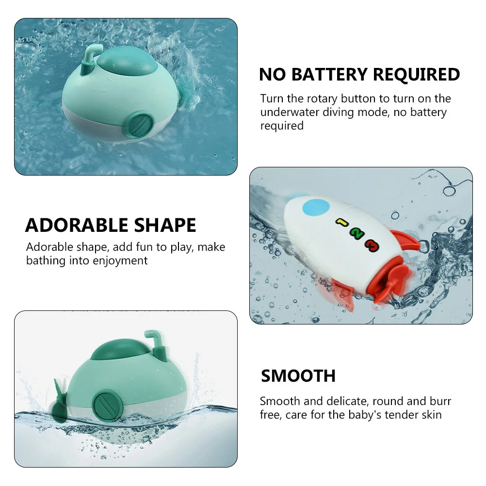 2 uds juguetes acuáticos accesorio de recreación submarina suministros de baño para Baby Shower juguete de relojería