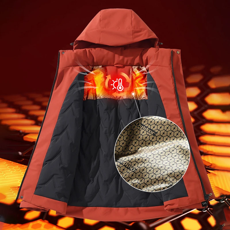 JNLN Giacca a vento calda invernale unisex impermeabile antivento giacche in pile da uomo donna escursionismo arrampicata trekking sci cappotto antipioggia