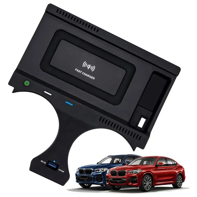 Car For Qi Wireless Charger Charging Plate Mobile Phone Holder Parts Accessories Suitable For BMW X3 X4 2019 2020 2021 2022