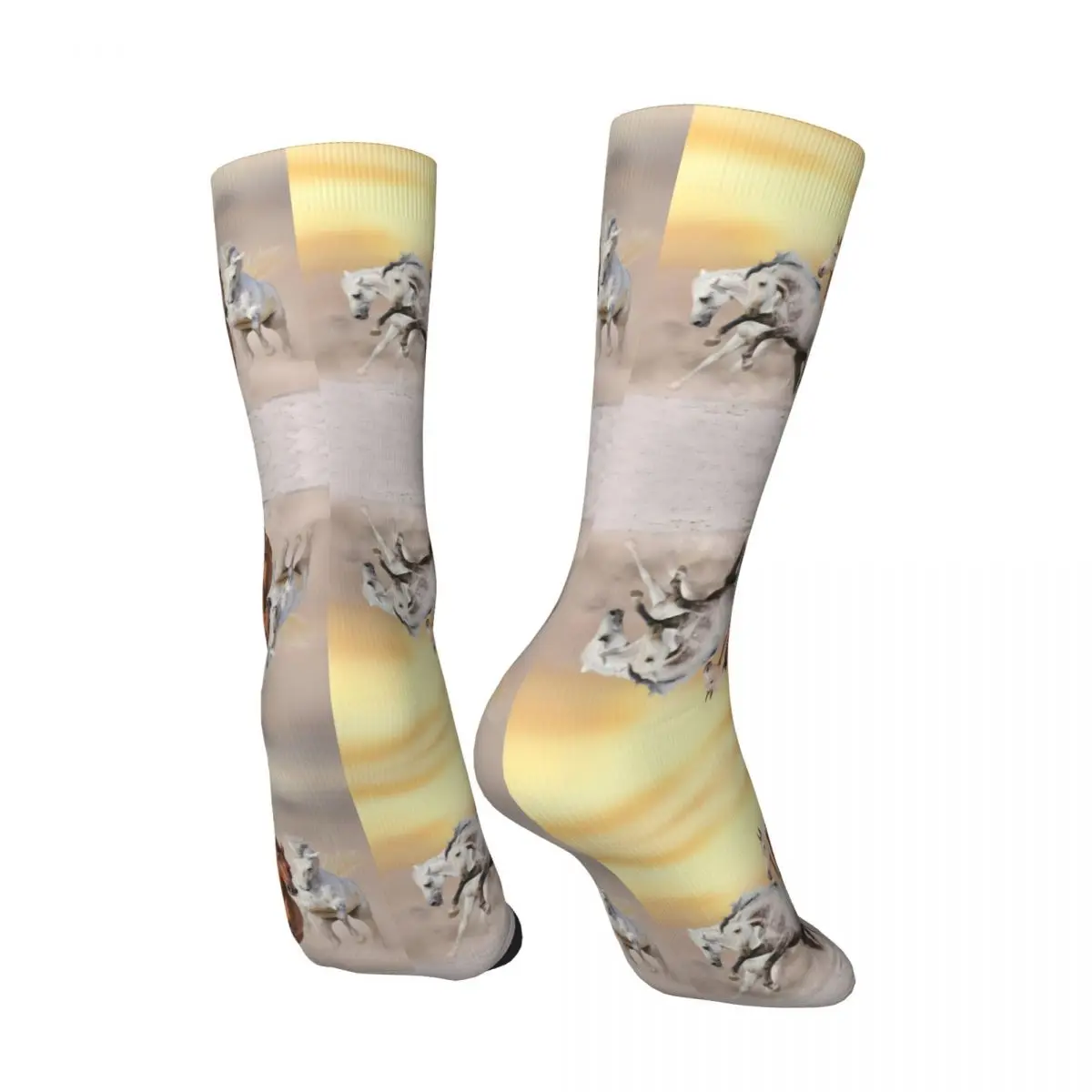 Hip Hop Vintage Run Dust Against Crazy Men's compression Socks Unisex Galloping Horses Harajuku Seamless Printed Crew Sock