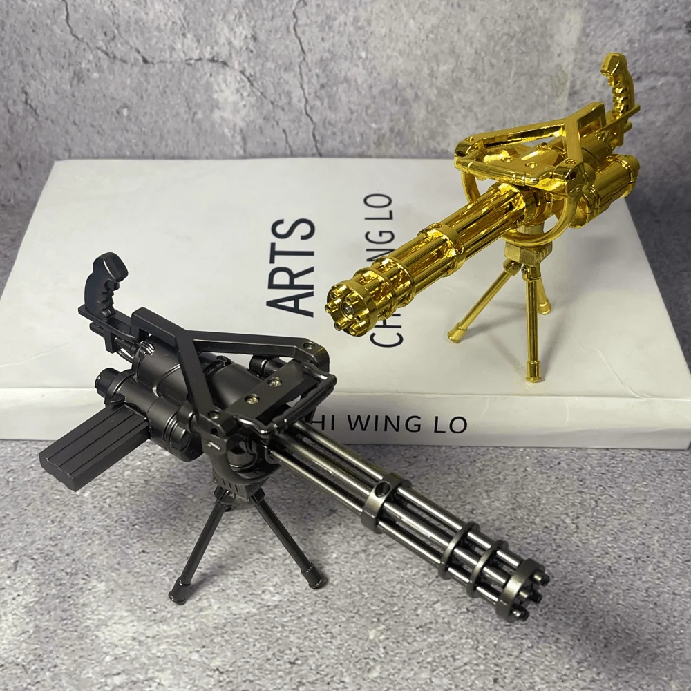 7 Zoll Gatling Gun Figur Modell Katana Justin Statuen Skulptur Pistole Figur Metall Anime Haus Schreibtisch Zubehör Dekoration Spielzeug Geschenk