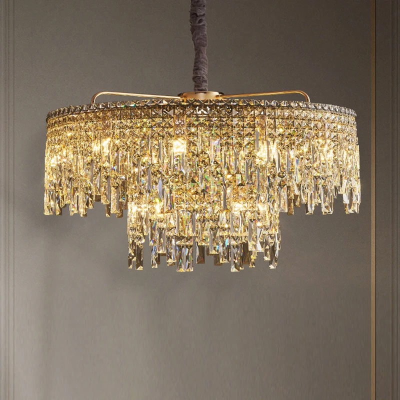 

European-Style Luxury Villa Living Room Chandelier Post-Modern Bedroom Model Room Lamp High-End Restaurant Crystal Lamp