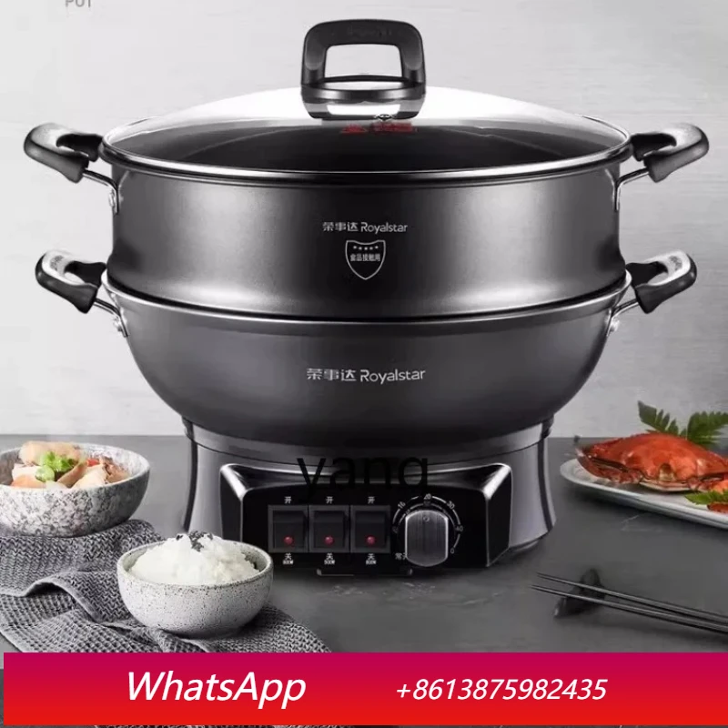 

lX household plug-in wok multi-functional cooking and shabu integrated pot cast iron cooking electric hot pot