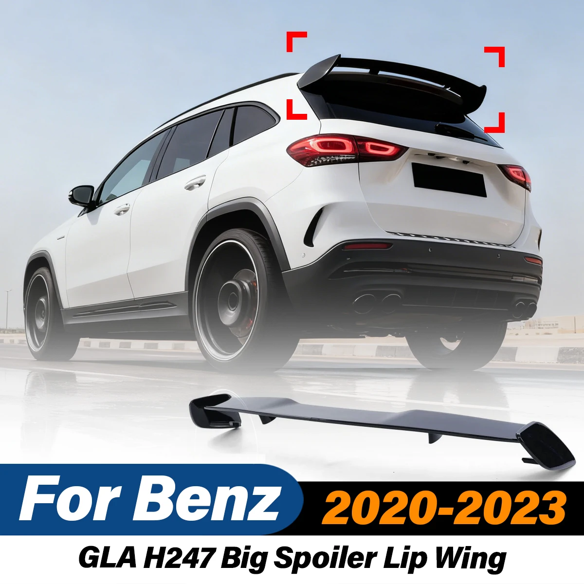 

For Mercedes Benz GLA H247 AMG 2020 2021 2022 2023 Automobile Rear Big Spoiler Lip Wing Splitter Diffuser Body Modification Kit
