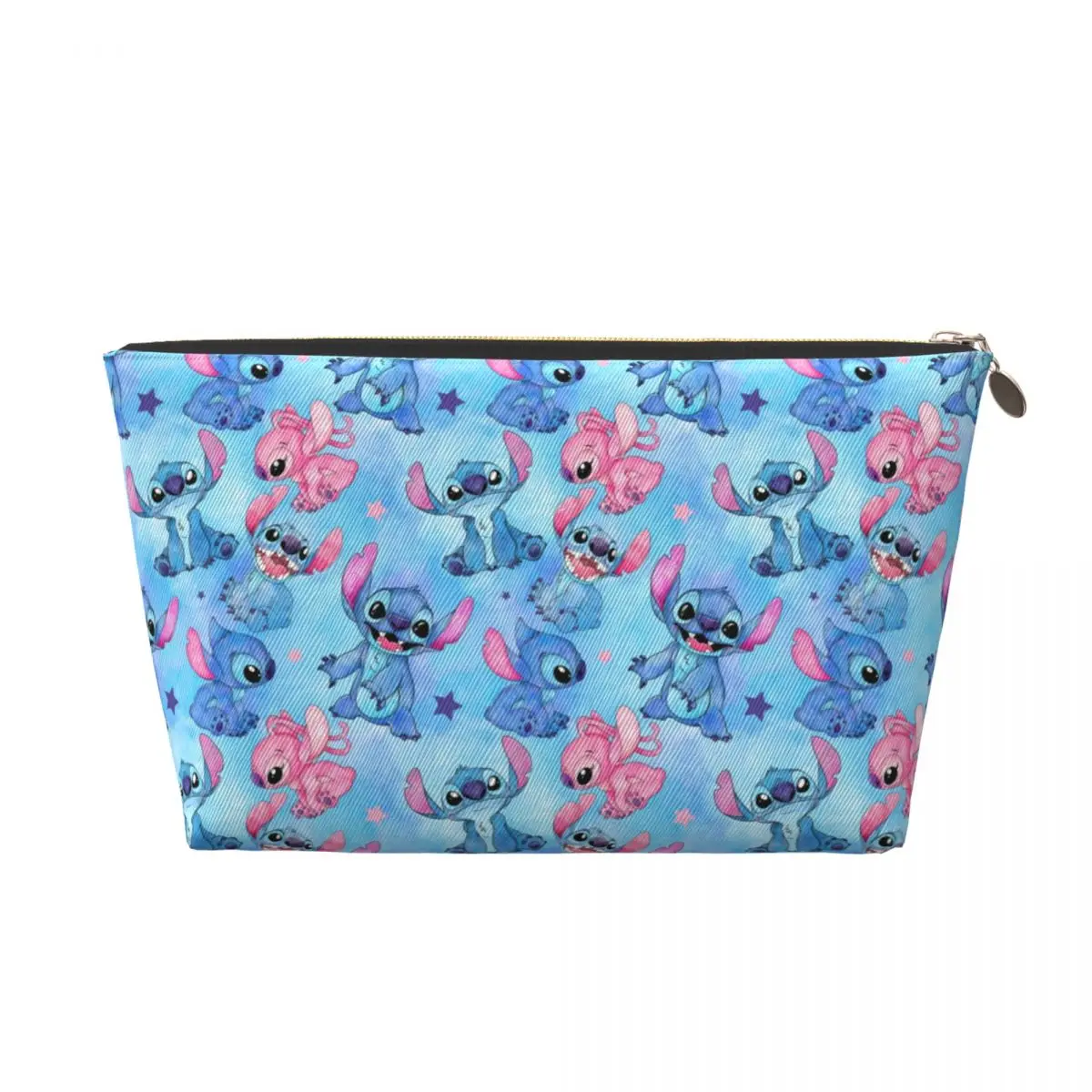 Custom Little Monster Stitch Angel Travel Cosmetic Bag Women Cartoon Makeup Toiletry Organizer Lady Beauty Storage Dopp Kit