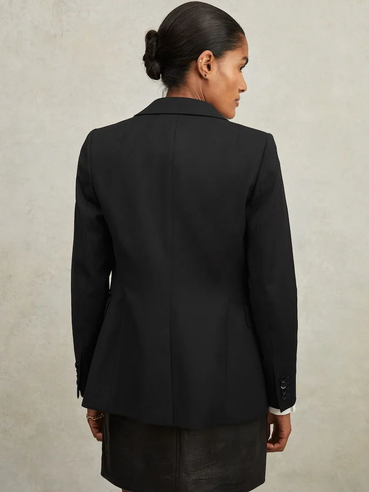 Allingentle Black Single Breasted Suit Women's Two Piece Set Outfits Jacket and Wide Leg Pants Suits for Business Customize
