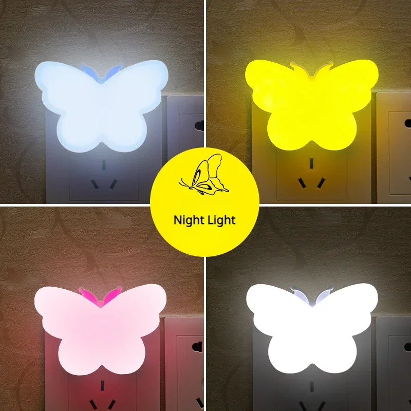 LED Light Sensing Night Light, Quarto Plug-in, Lâmpada de Cabeceira, Iluminação, Criativos, Decorações para Casa, Desenhos animados