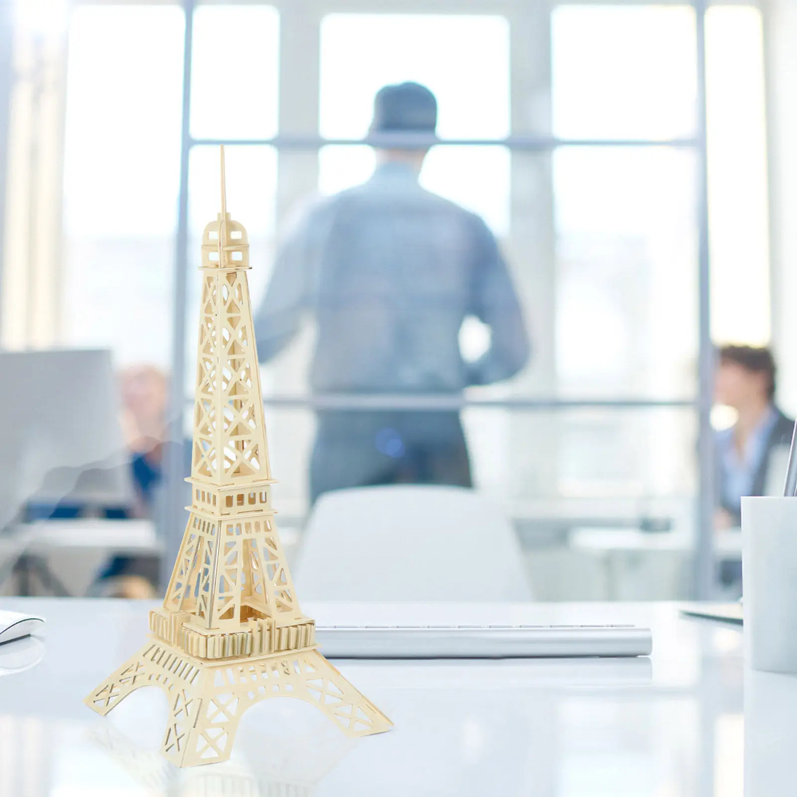 

1Set Eiffel Tower Wooden Puzzle DIY Assembly 3D Educational Jigsaw Creative Self-Assembling Puzzle for Kids Parent-Child