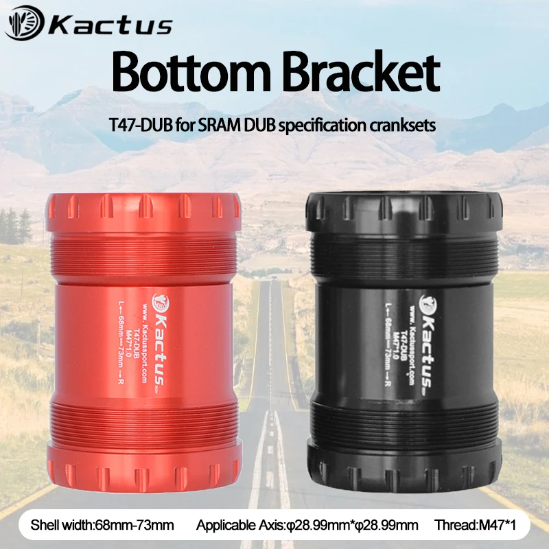 KACTUS T47-DUB Bicycle Bottom Bracket Ceramic Bearing Central Movement 68-73mm Road/MTB Bike Parts Fit for SRAM DUB Cranksets