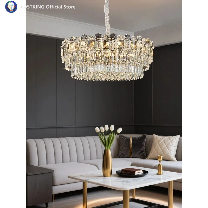 2026 New Ceiling Light High End Luxury Crystal Chandelier Bedroom Living Room Pendant Villa Hall Main Light Hotel Room Lighting