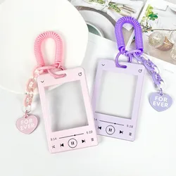 Transparent Card Holder Card Protective Photo Display Card Protector Student Supplies Acrylic Pendant Keychain Students