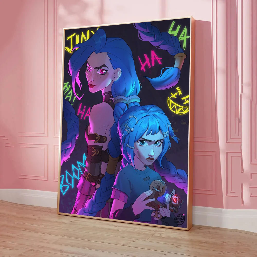 ملصق لعبة أنيمي من Arcane L LOL Jinx ، ملصقات لاصقة ، ورق كرافت عتيق ، ملصق ، غرفة ذاتية الصنع ، بار ، مقهى ، فن جمالي ، لوحة جدارية #2