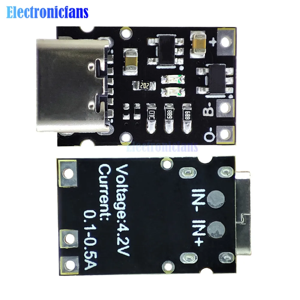 DC 5V do 4.2V interfejs TYPE-C trójskładnikowy akumulator litowy rozładowanie zintegrowane płytka ładująca 500/400/300/200/100mA