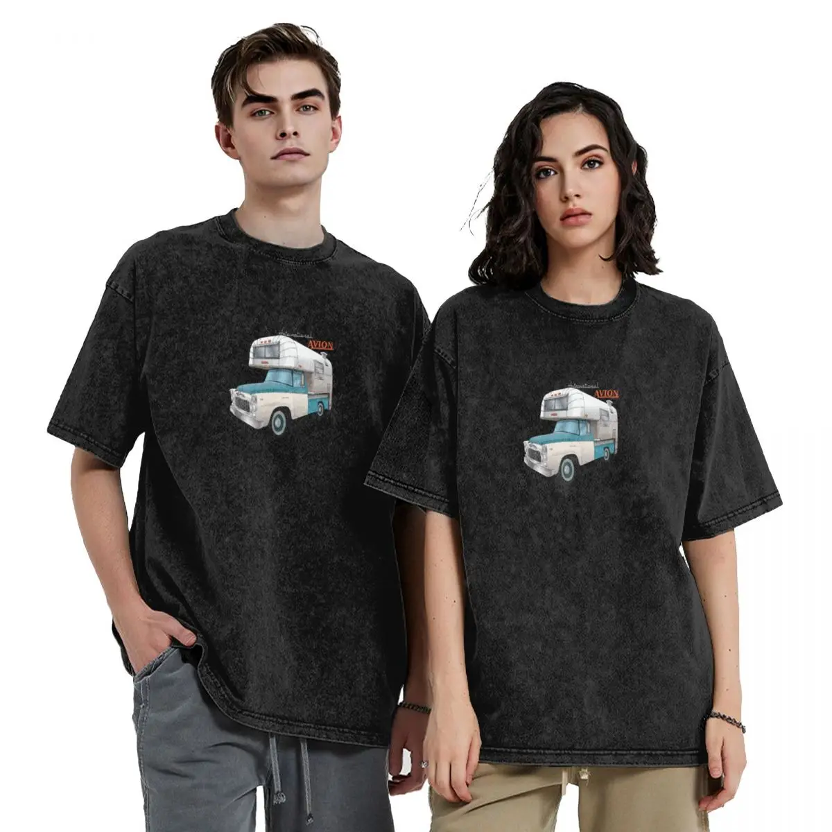 

1960 Avion Camper and International Truck T-Shirt oversized Personalized t-shirt new gifts and t-shirts black t-shirts for men