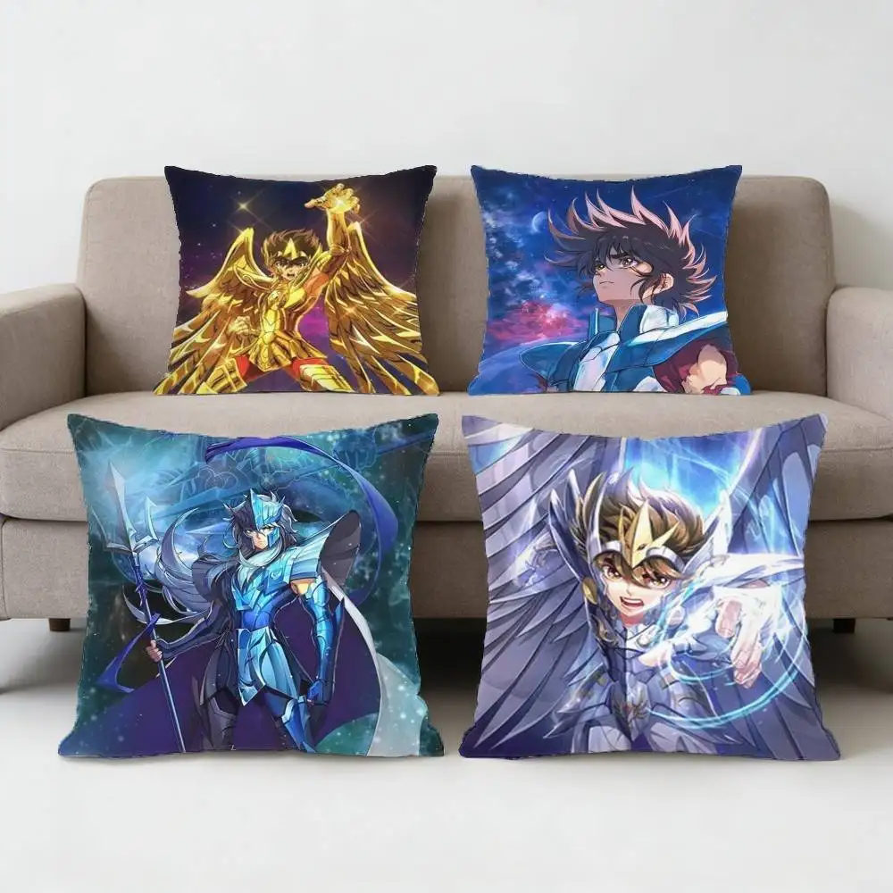 S-Saint Anime S-SeiyaS Pillow Case Anti-dustmite Pillowcase Invisible zipper silky Sofa cushion cover for bedroom