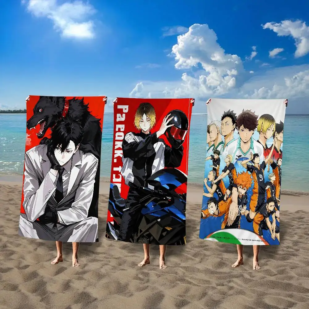 

H-haikyuu!! Банное полотенце из микрофибры, мягкое водопоглощающее дышащее полотенце для девочек, детское декоративное пляжное полотенце с героями мультфильмов