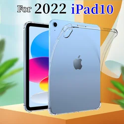 À prova de choque silicone caso para novo ipad 10 2022 10th geração a2696 flexível transparente capa para apple ipad 10 9 Polegada 2022 caso