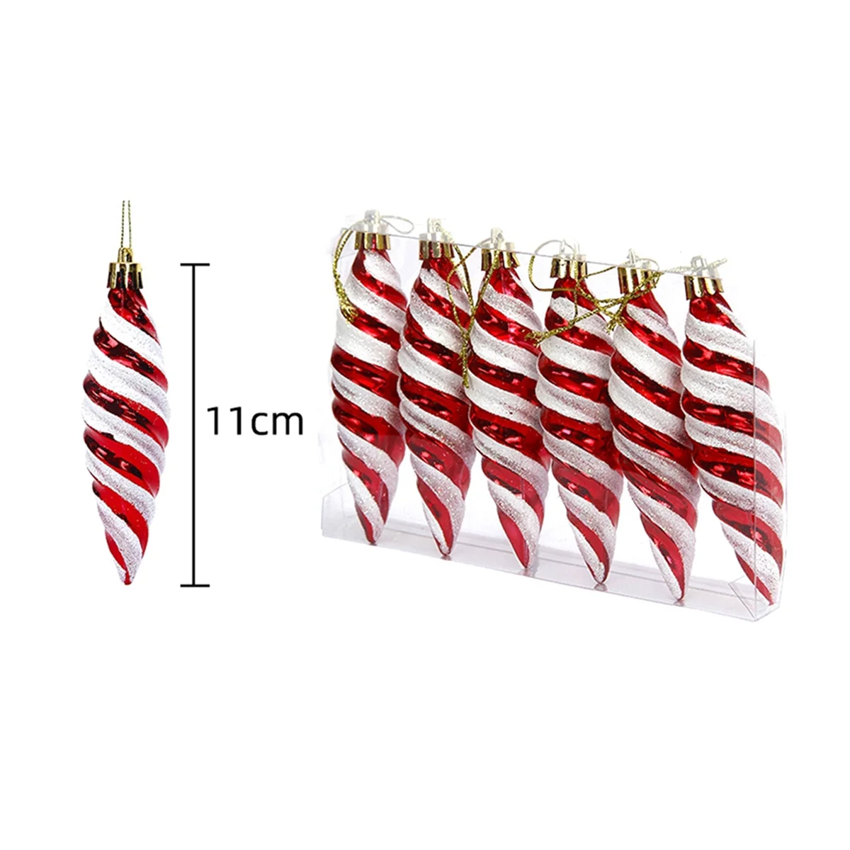 A71P الأحمر شجرة عيد الميلاد تزيين مُثبت اكسسوارات الزفاف السنة الجديدة نافذة تزيين مُثبت ، فاكهة مدببة طويلة #3