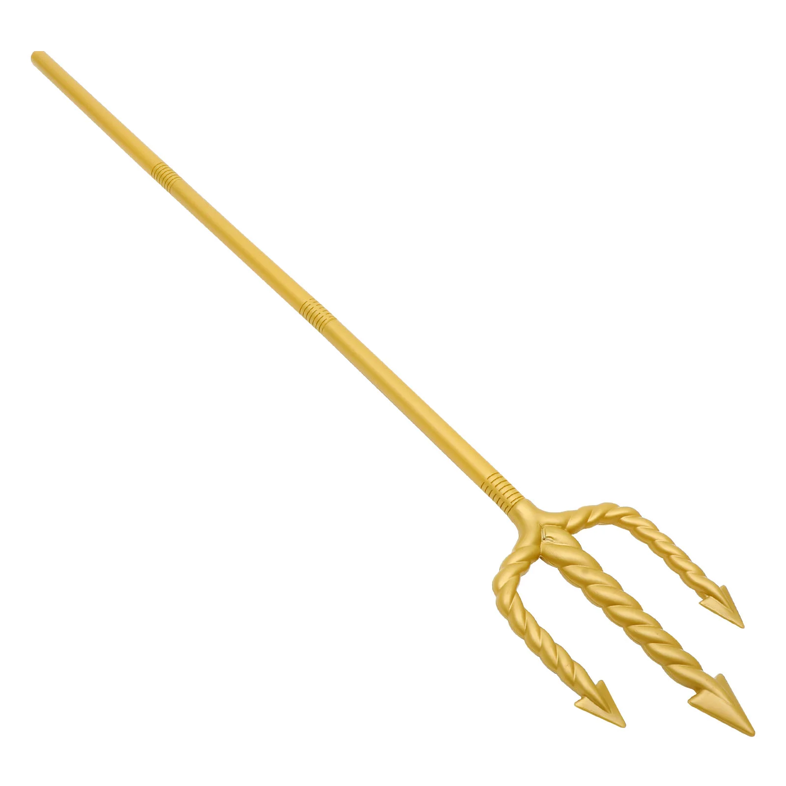 Gold Accessories Trident Work Halloween Costumes for Boys Cosplay 123X21CM Plastic Decoration Party Fork