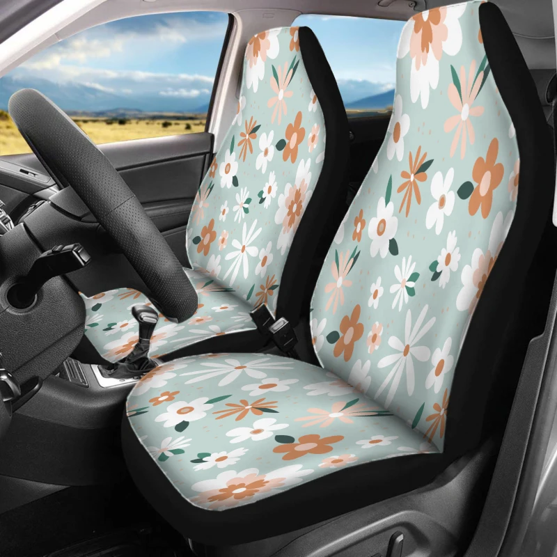 2 housses de voiture Floral Bliss |   Housses de coussin de véhicule en polyester respirant pour sièges avant uniquement, ajustement universel, lavables en machine