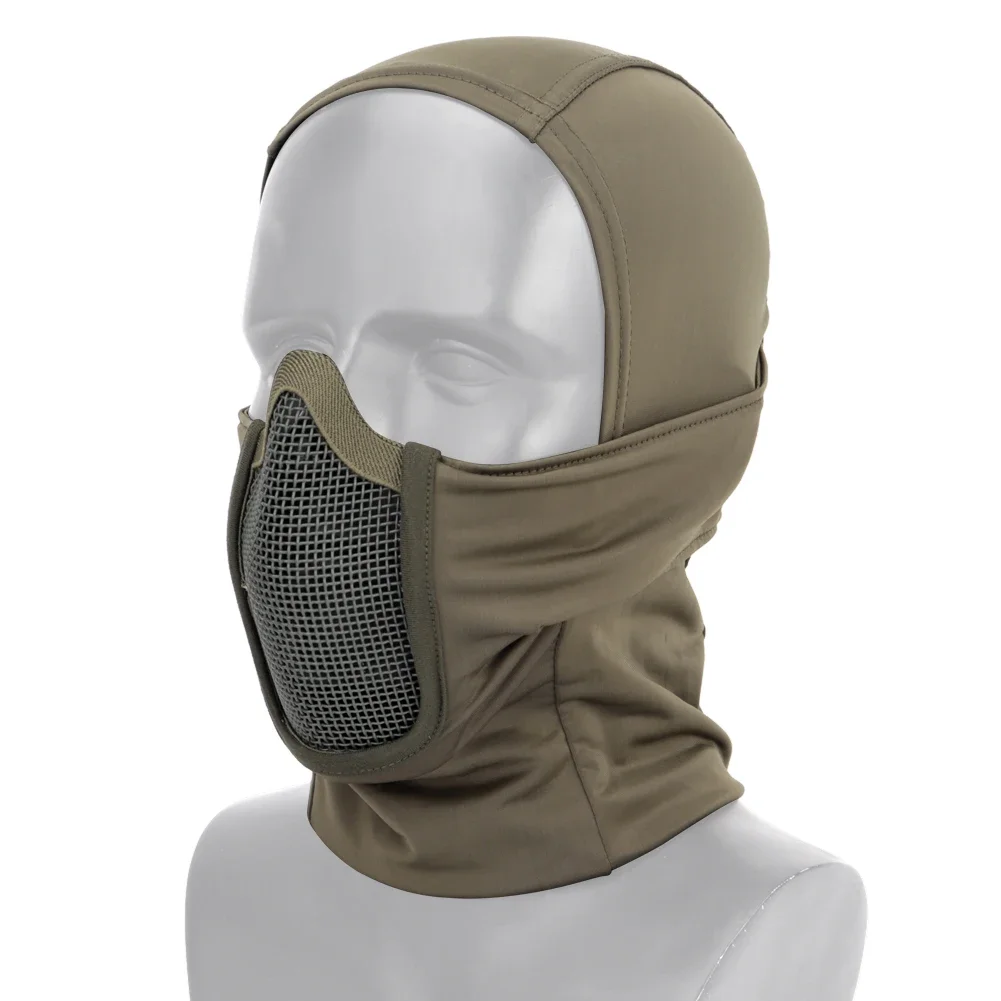 Tactical Headgear Mask Airsoft Half Face Mesh Mask Cycling Hunting Paintball Protective Mask Shadow Fighter Headgear