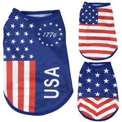 Summer Cool Dog Clothes Mesh Breathable Vest For Small Dogs Cats Independence Day Pet T-shirt Two-legged Clothing Teddy Costume