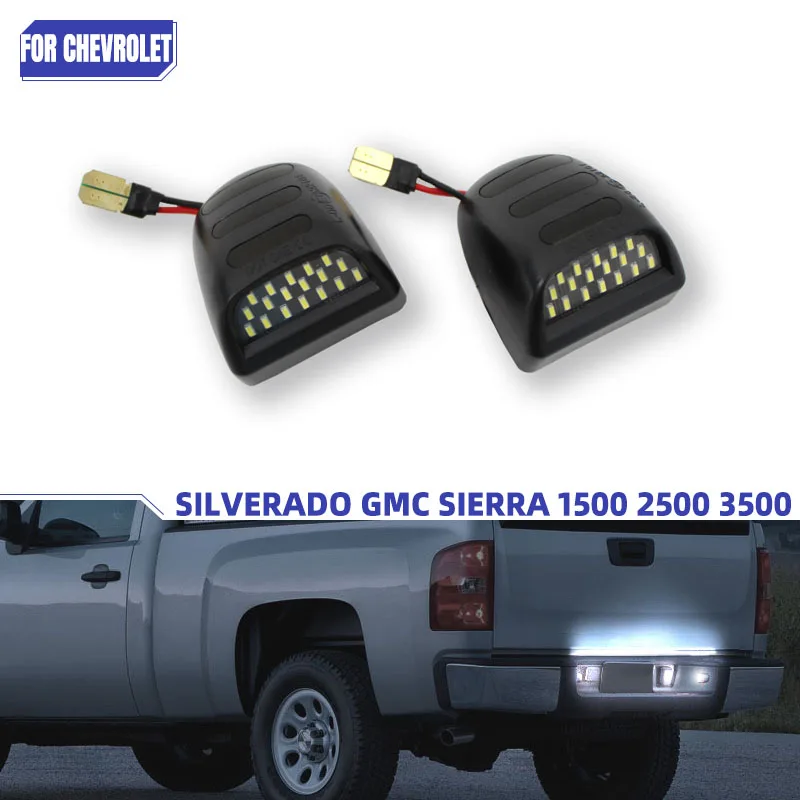 2Pcs 12V 6000K For Chevrolet Silverado Avalanche Traverse Tahoe Suburban LED Car Number License Plate Lights Lamp Auto Luces New