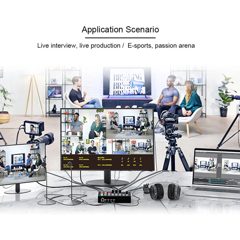 1 SDI 3 canali HDMI fotocamera multipla streaming live commutatore video mixer direttore supporto canale registrazione di tipo C acquisizione video