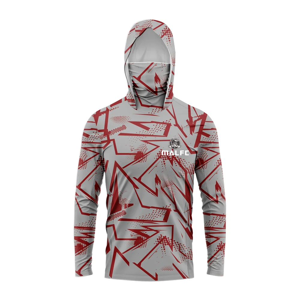 MALFC Herren Hood Fishing Shirt Langarm Angel-T-Shirt UV-Schutz Angelbekleidung