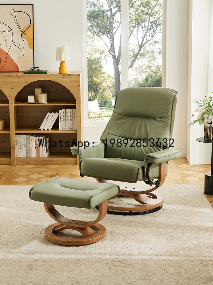 Living Room Home Single Sofa Plus Size Genuine Leather Cowhide Light Luxury Leisure Recliner