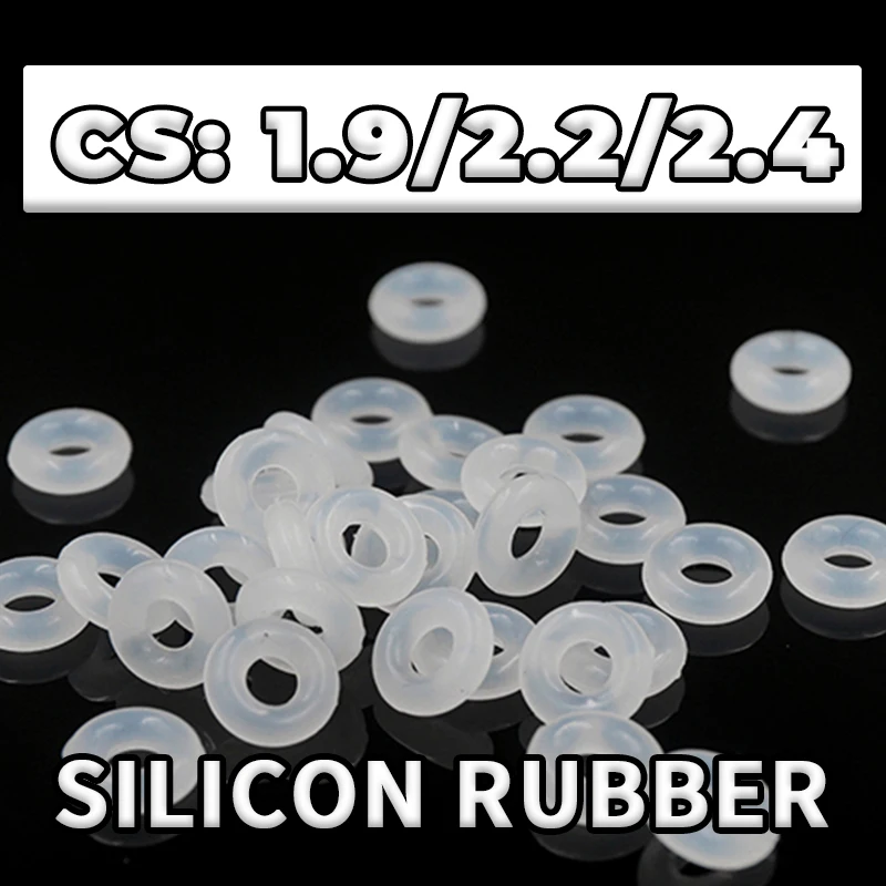 Grubość CS1.9/2.2/2.4mm Biały VMQ O-ring przekrój uszczelki z gumy silikonowej podkładka gumowa hurtowo w specyfikacjach