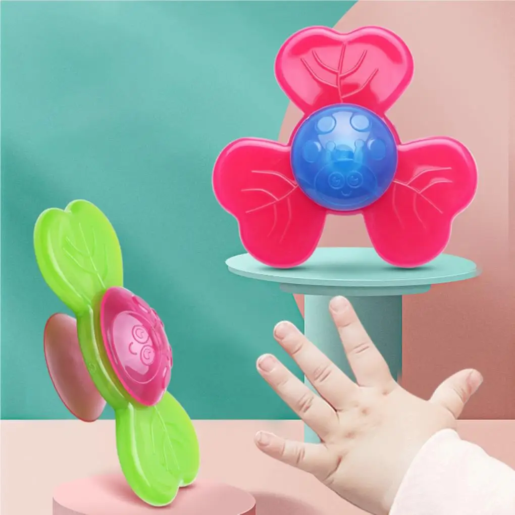 3 Pieces Suction Cup Spinning Toy Boys Sucker Bath Toys Rotating Playthings