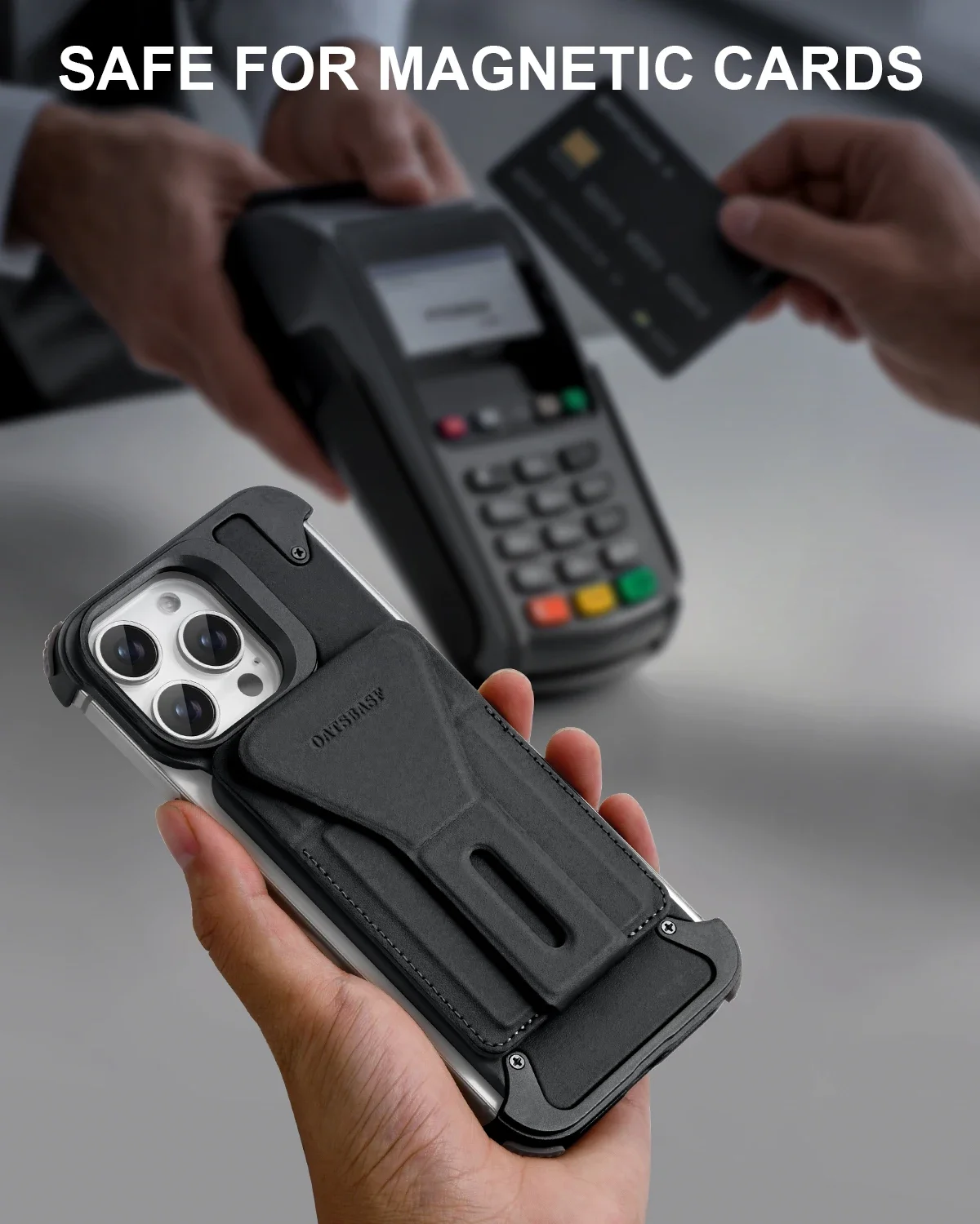 Eary Card Case voor iPhone 16 Pro Max Magnetische telefoonhoes Afneembare portemonneehouder Cameralensstandaard Frameloze lederen hoes Shell