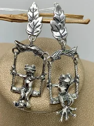 Cute Frog Pendant Earrings for Women Personalized Animal Fashion Jewellery Earrings Long Tail Earrings Wiggle Around Accessories