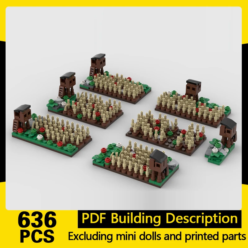 

Medieval Castle Model MOC Building Bricks Village Wheat Field Modular Technology Gifts Holiday Assemble Children Toys Suit
