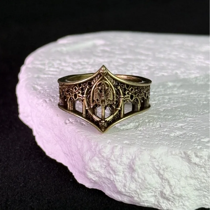 خاتم قصر رويال فاميلي ريترو كلاسيكي على الطراز القوطي للرجال والنساء، خواتم قوية على طراز الأعمال، عائلة ملكية للقصر #1