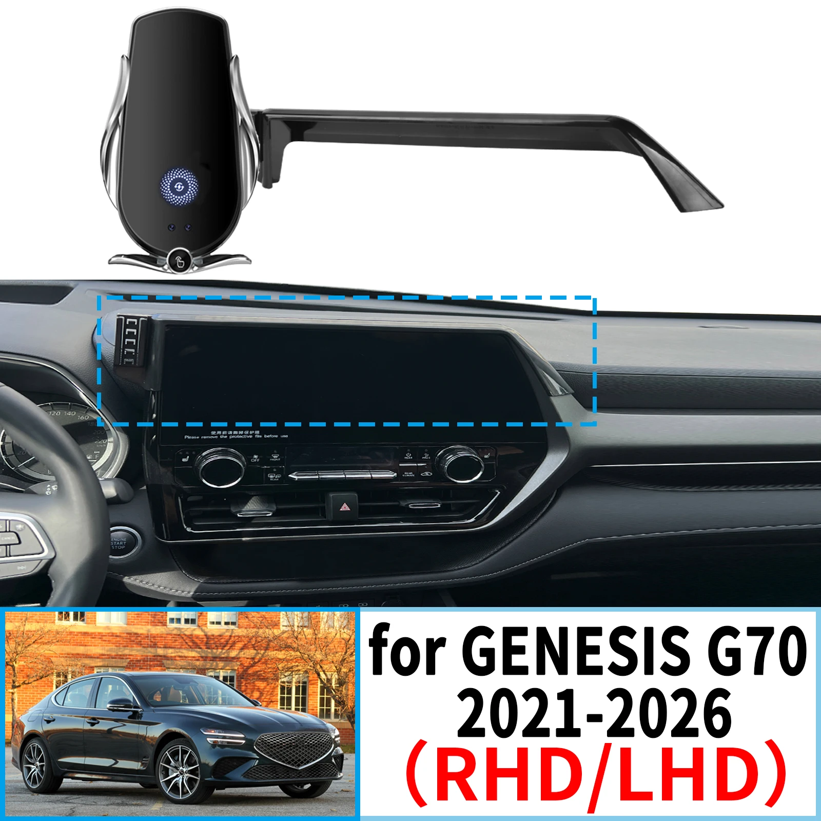 

for GENESIS G70 2021 2022 2023 - 2026 RHD LHD Navigation Bracke Screen Base Phone Holder Mount Car ​​accessoires