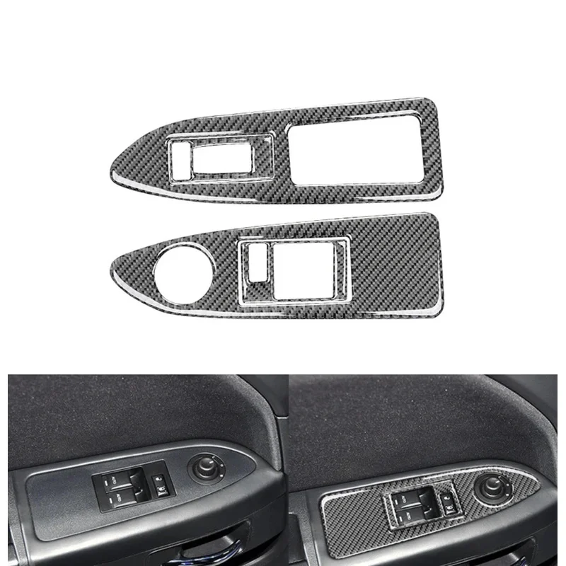 

Carbon fiber car window lift switch panel trim decals sticker for bumper challenger capping 2008 2009 2010 2011 2012 2013