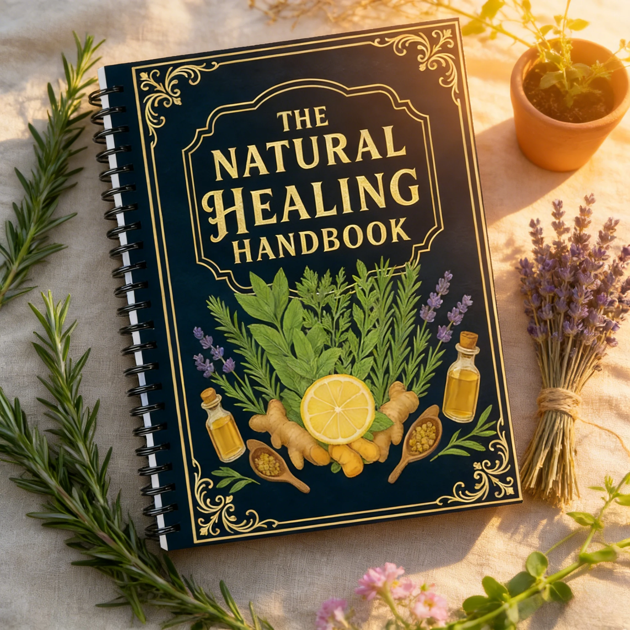 

Книга покрокового травяного рецепта для естественного исцеления: руководство по здоровью и фокусировке сердца. Книга Wellness в спиральной переплете, здоровый подарок