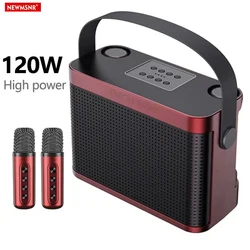 120W Peak Powerful Portable Wireless Bluetooth Speaker With 2 Mics Surround Sound Bass Family Party Karaoke Subwoofer Boombox