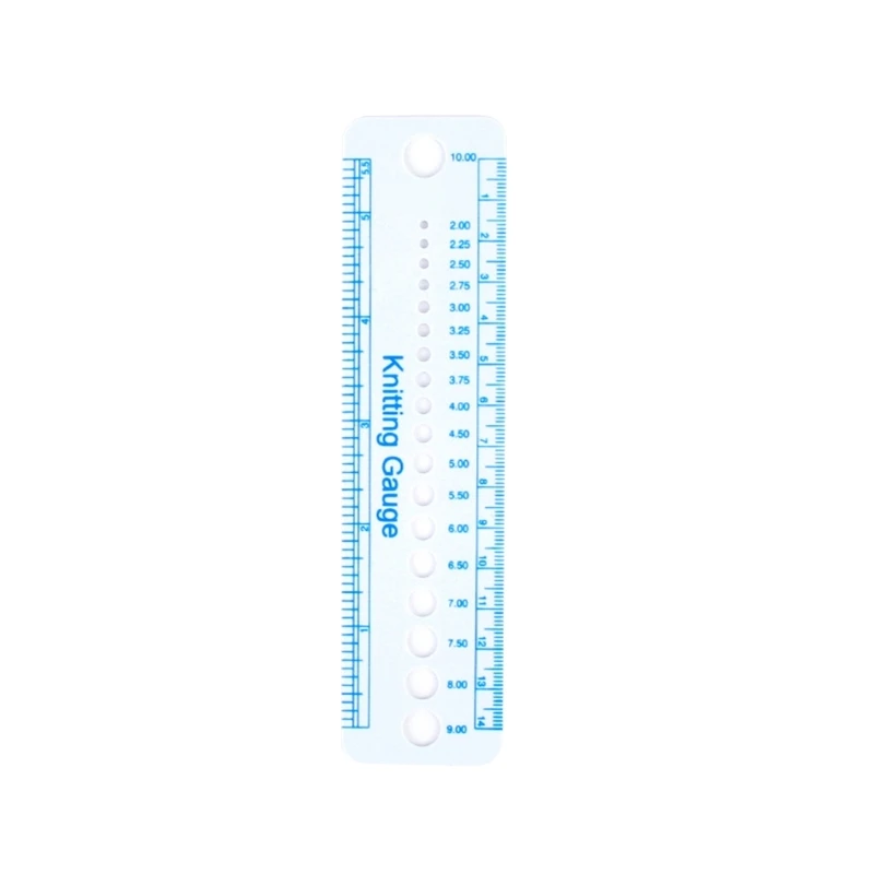 F92B Reusable Plastic Knitting Needle Gauge Ruler Tool Hallowout Knitting Gauge Ruler, Sewing Accessories Tools